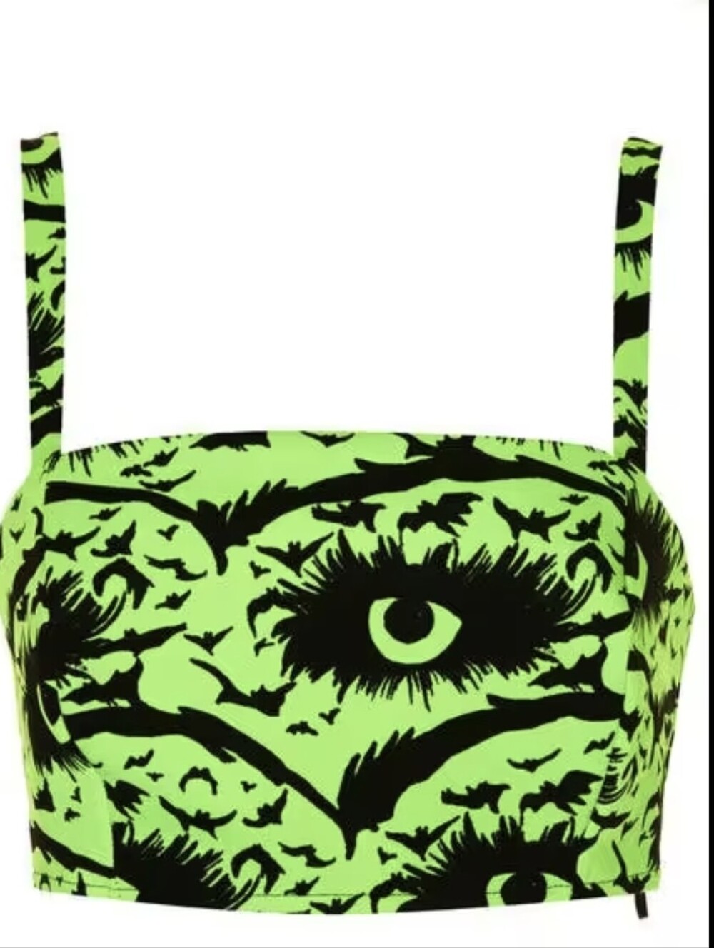 Womens Neon Green Topshop Cropped Top Size 4